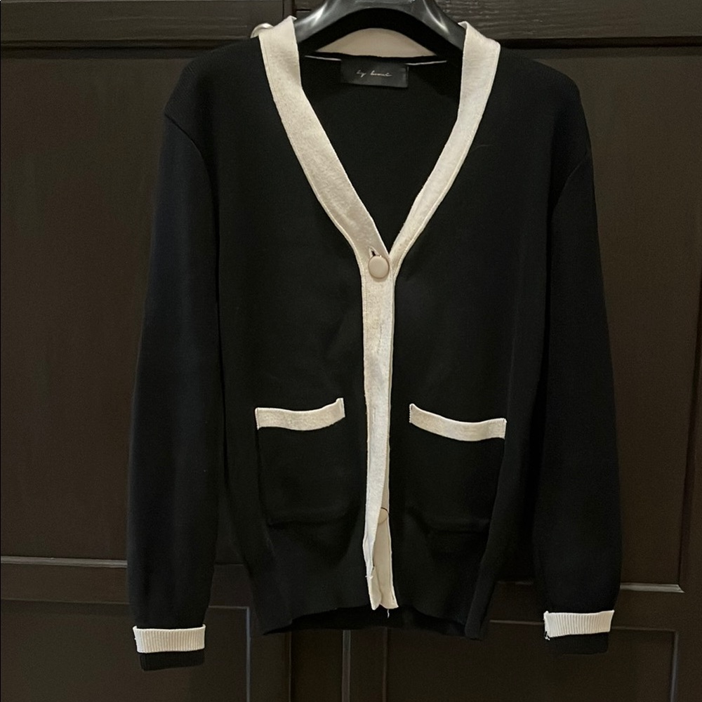 Black and White Cardigan Sweater
